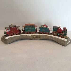 Hallmark Ornament - Train Trestle with Trains